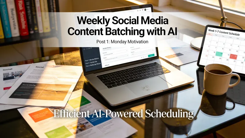 Creación por lotes de contenido para redes sociales con IA: una semana de publicaciones en una hora