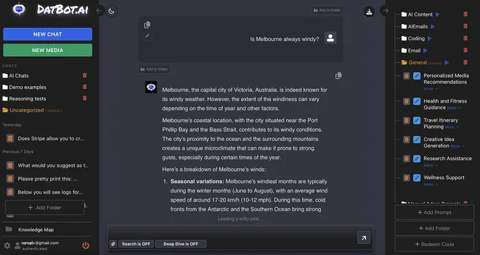 DatBot.AI Interface Screenshot